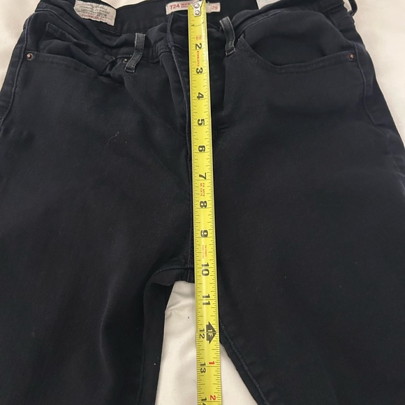 Levi’s black stretch 724 cropped raw edge size 29 - Picture 10 of 13